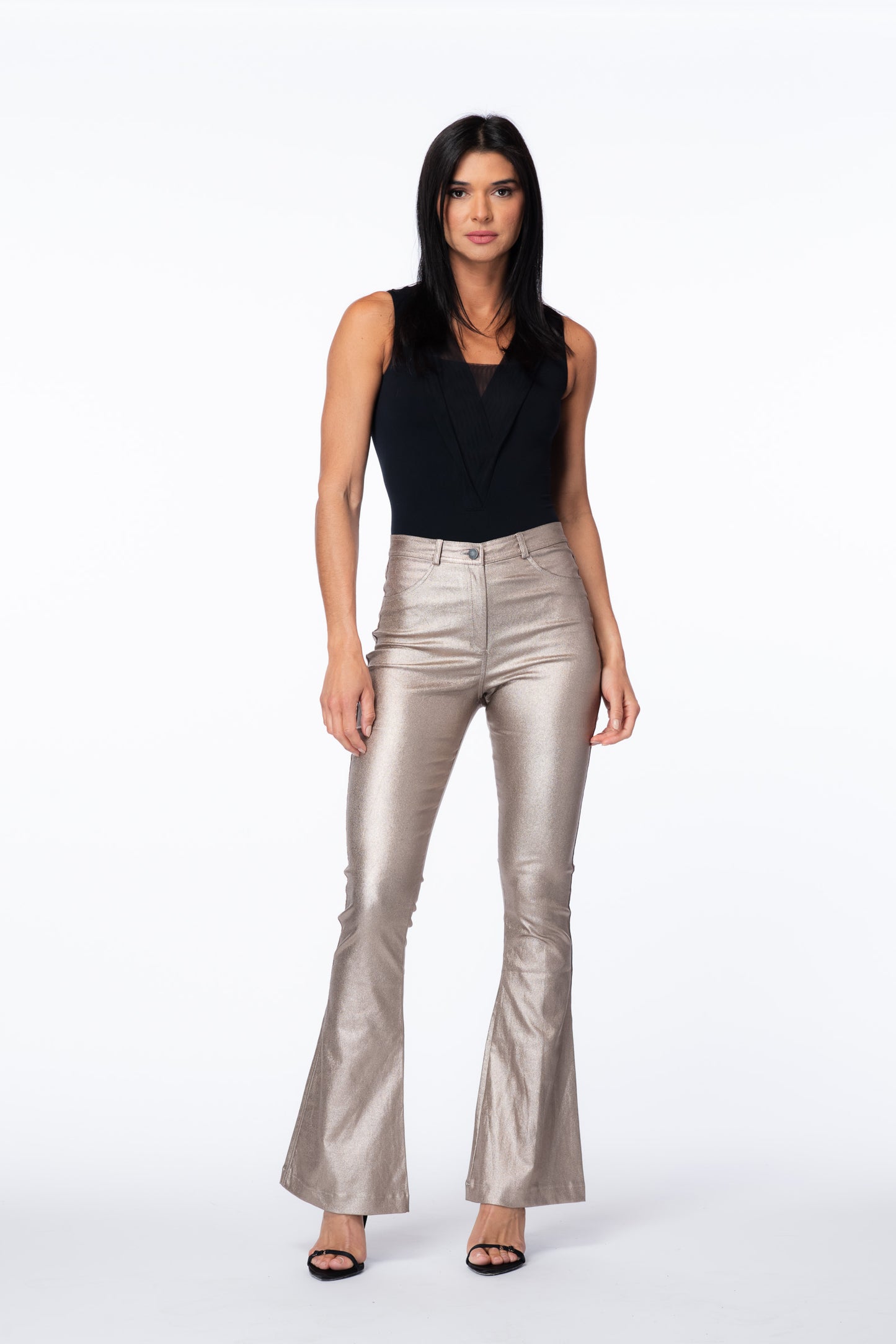Mesh Trim V-Neck Bodysuit Top