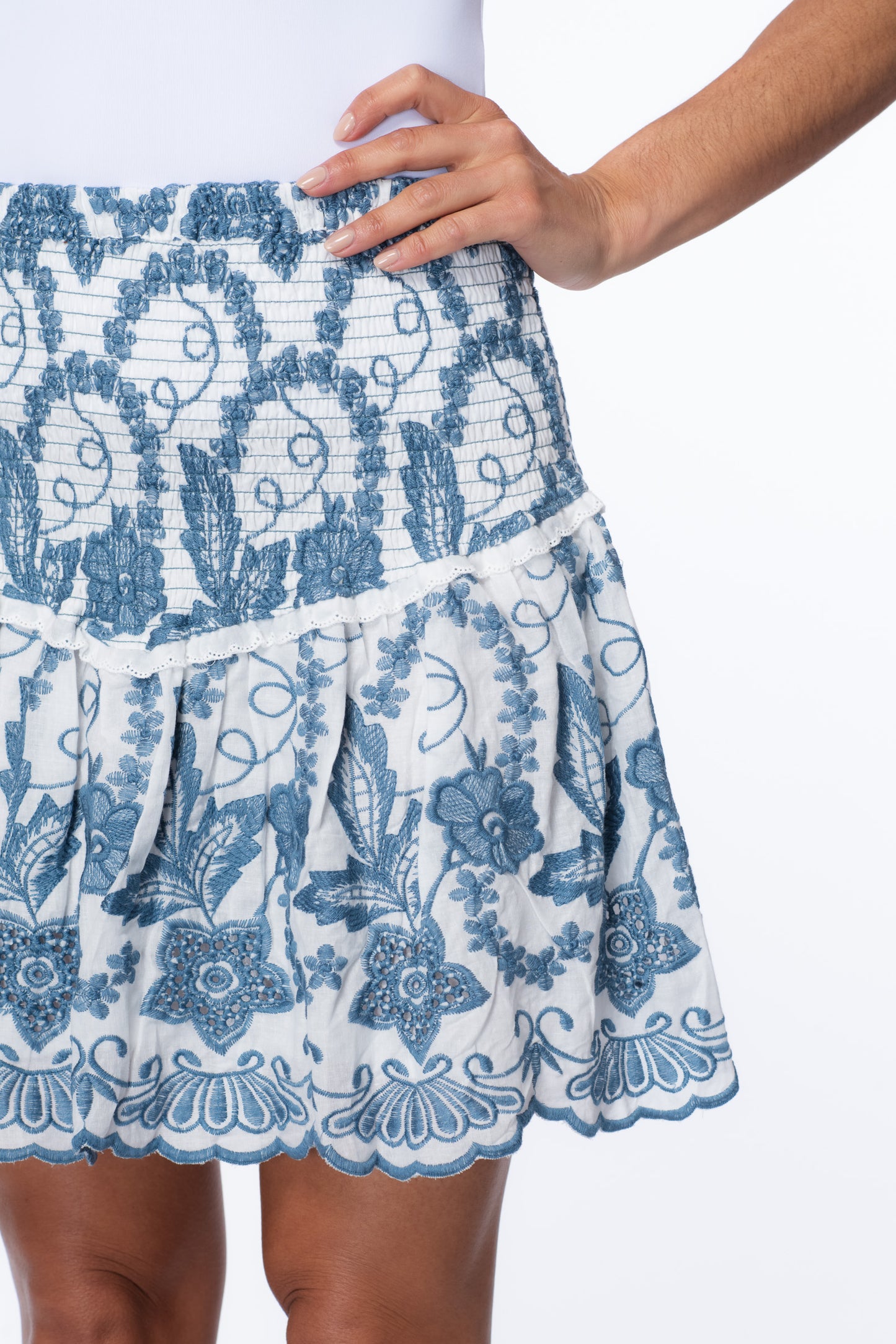 Floral Embroidered Skirt