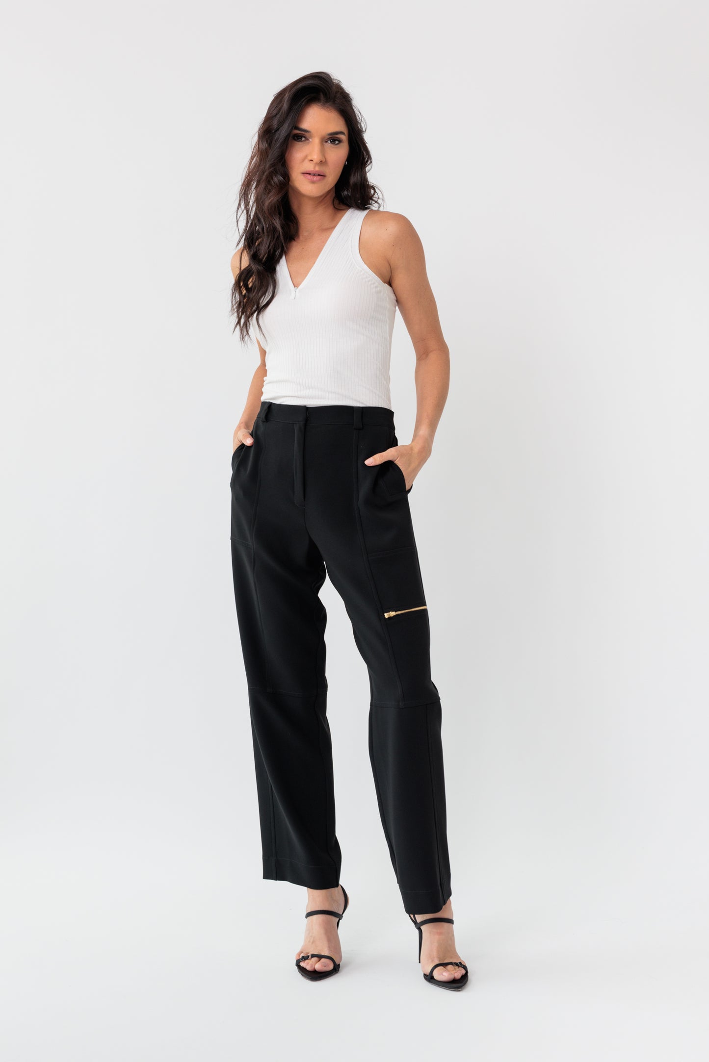 Utility Cropped Zipper Pant