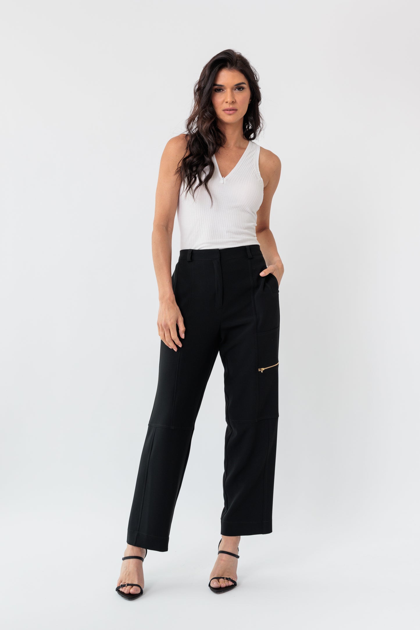 Utility Cropped Zipper Pant