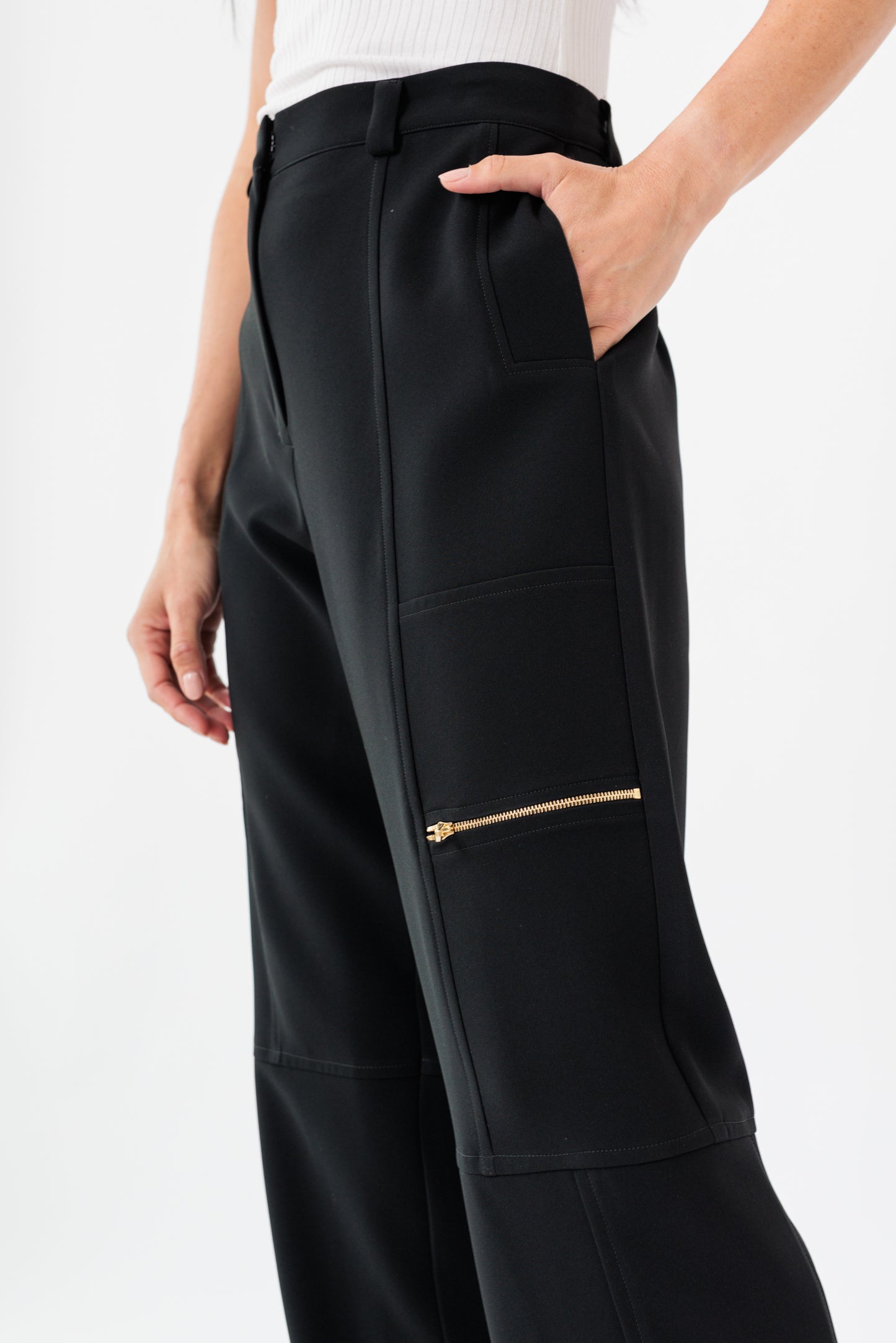 Utility Cropped Zipper Pant