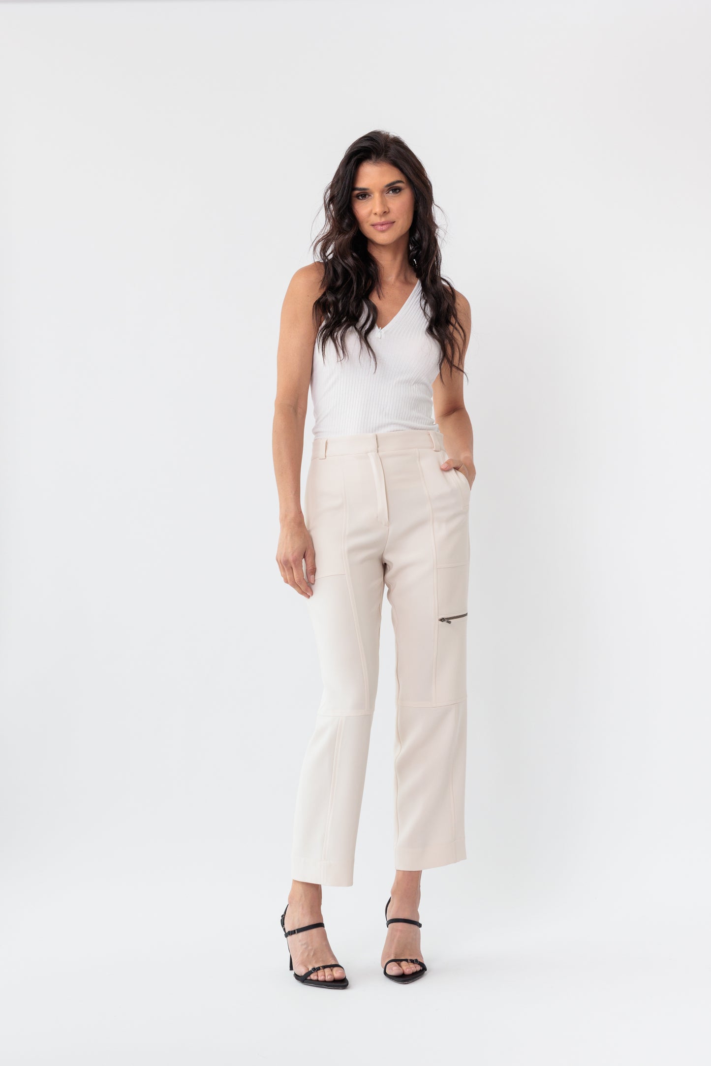 Utility Cropped Zipper Pant