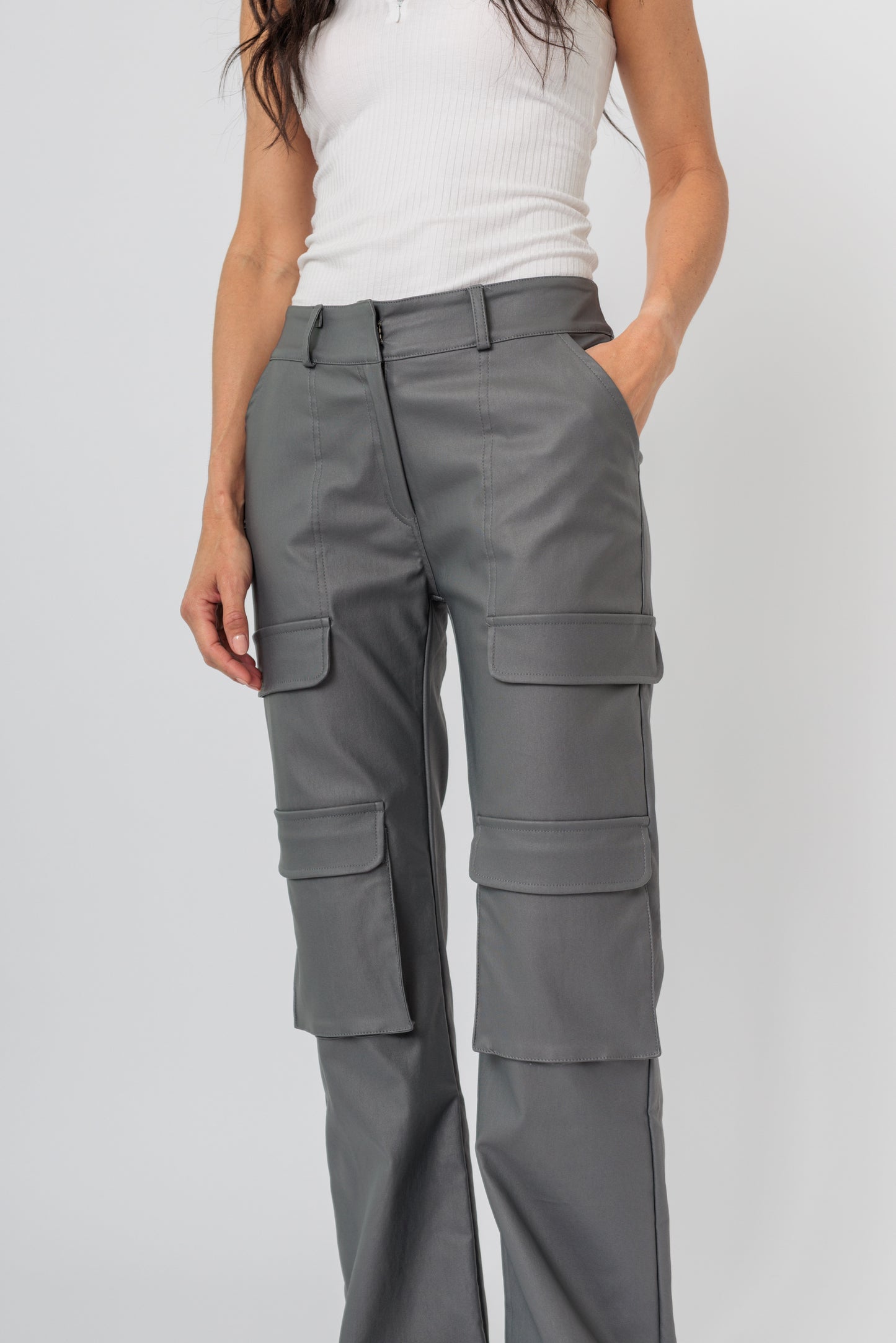 BA Waxed Wide-Leg Cargo Pant