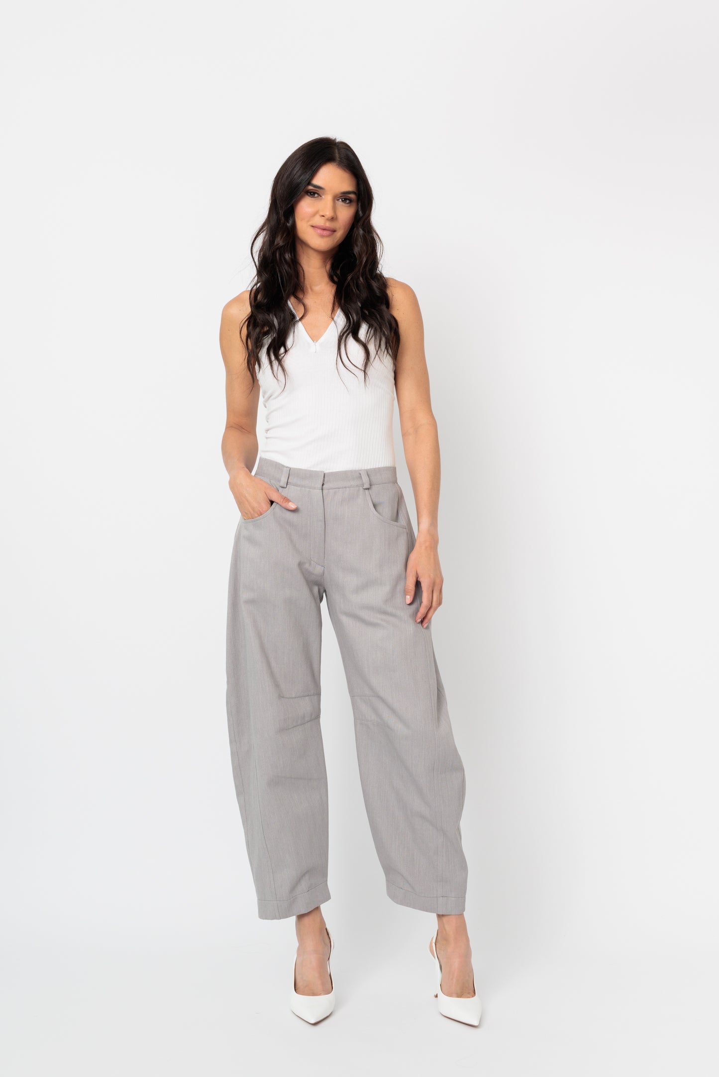 Denim Twill Barrel Pant