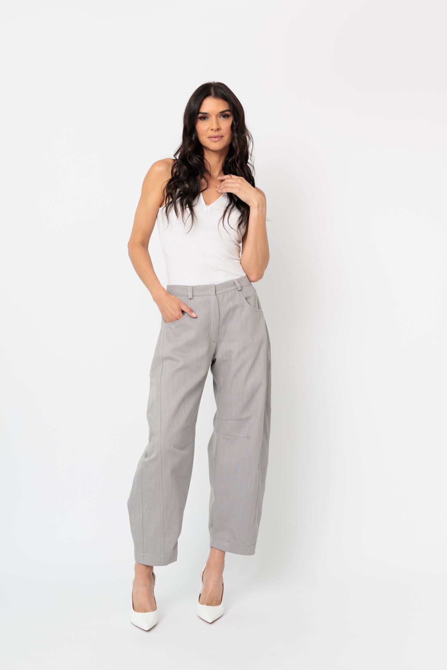 Denim Twill Barrel Pant