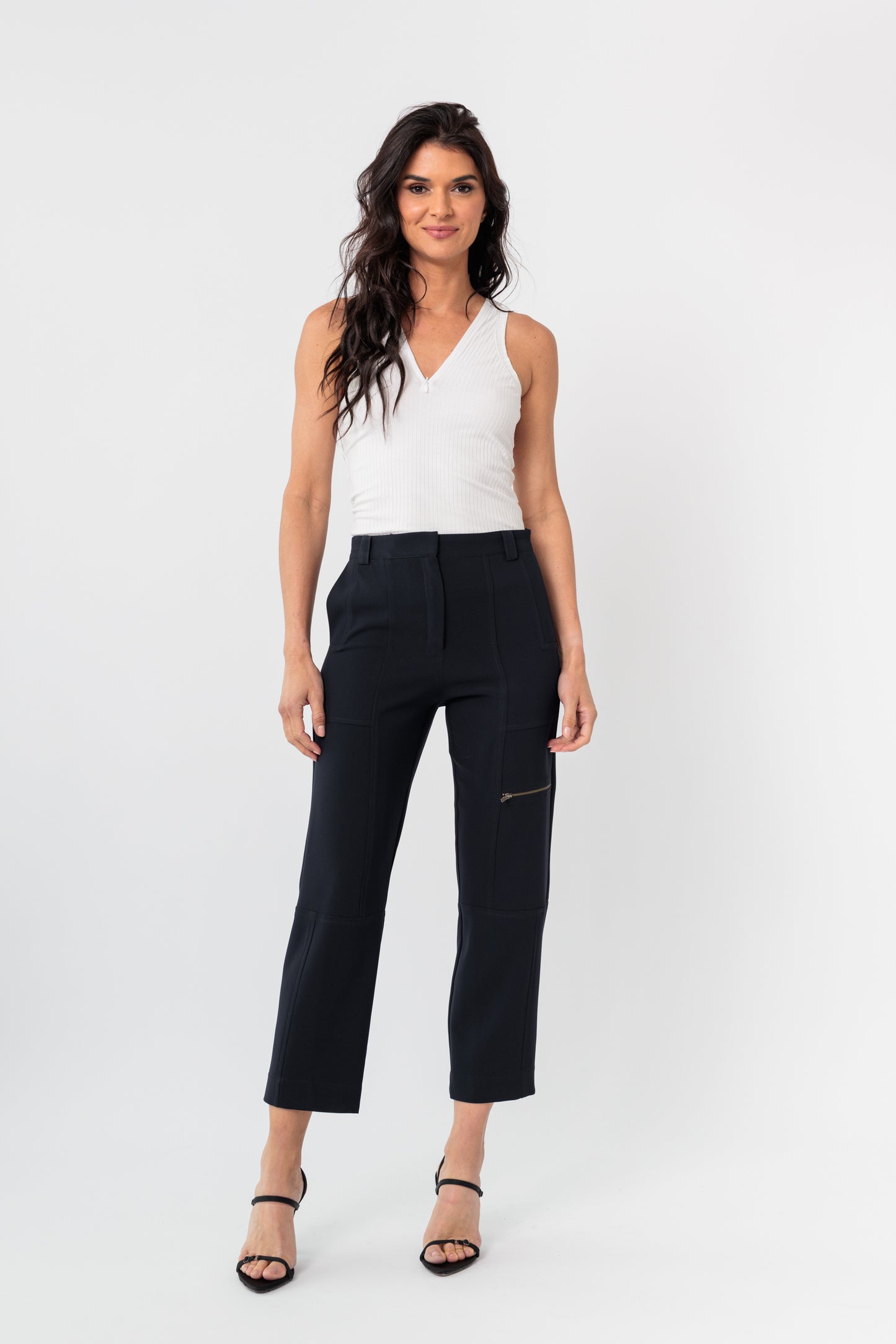 Utility Cropped Zipper Pant