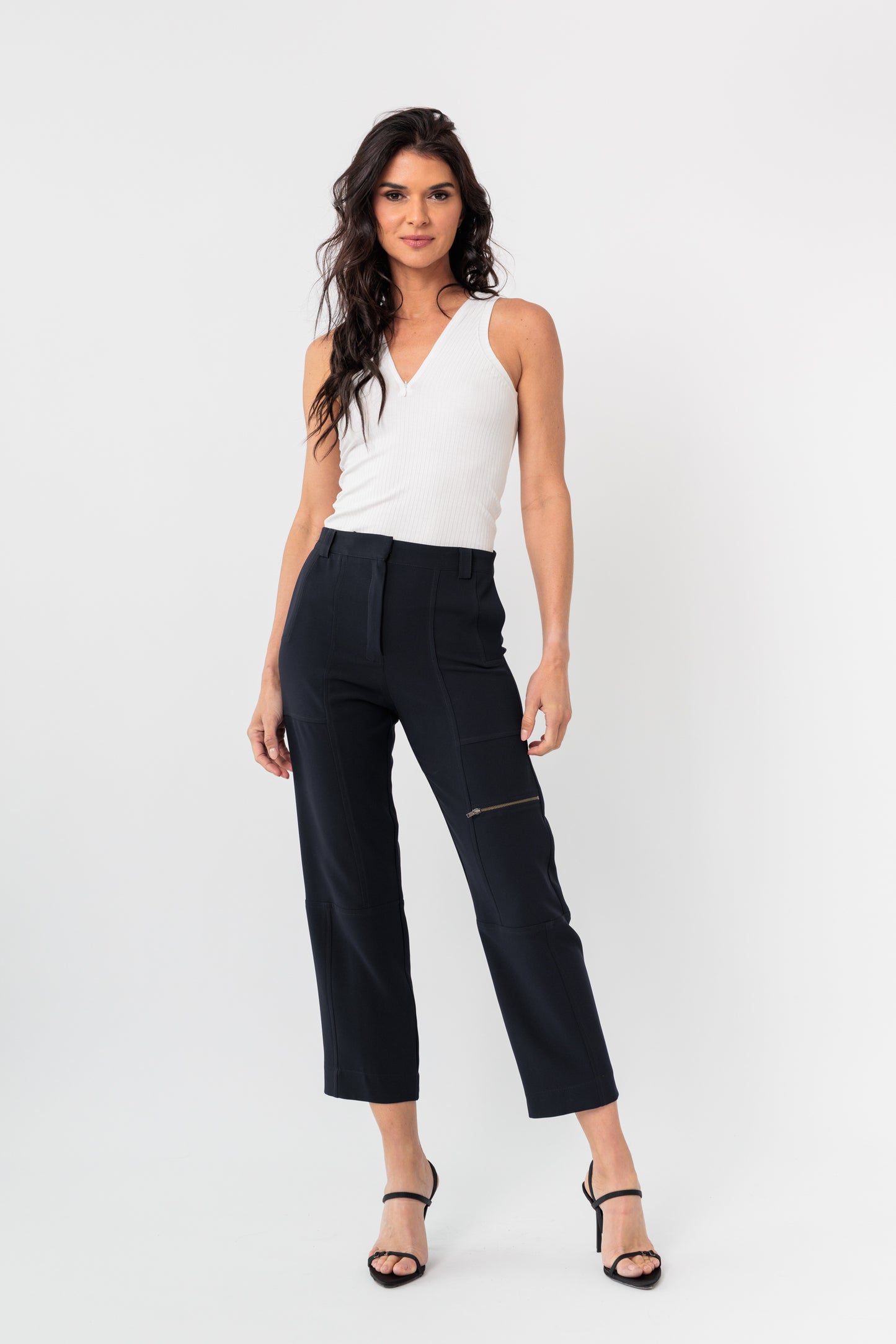 Utility Cropped Zipper Pant