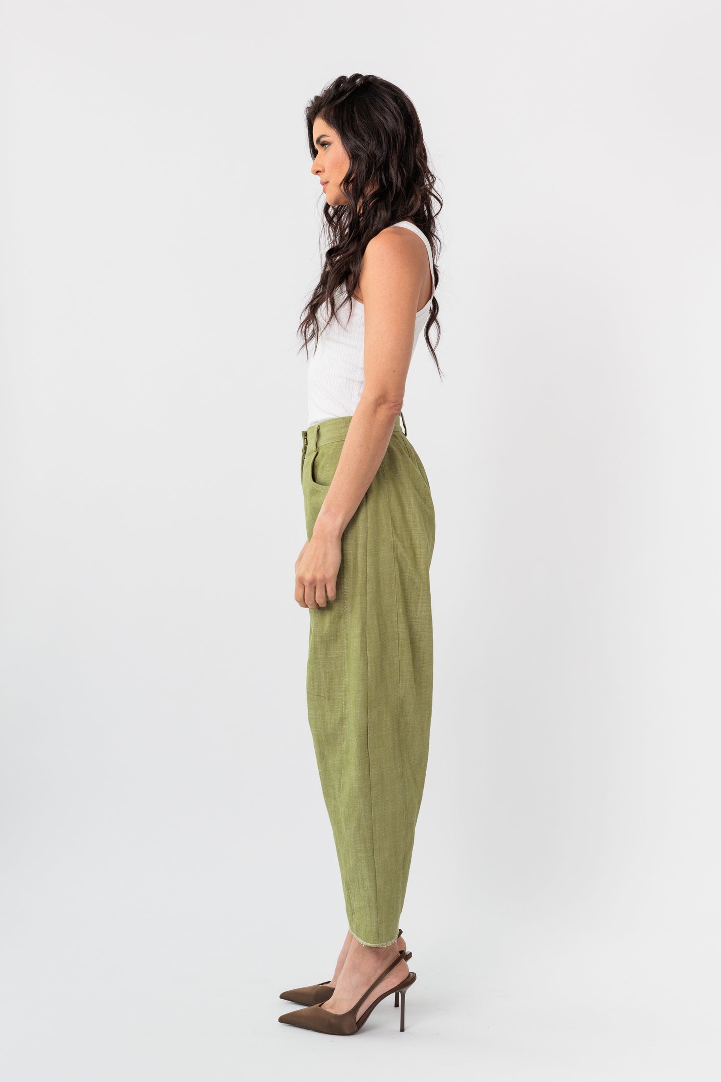 Denim Twill Barrel Pant