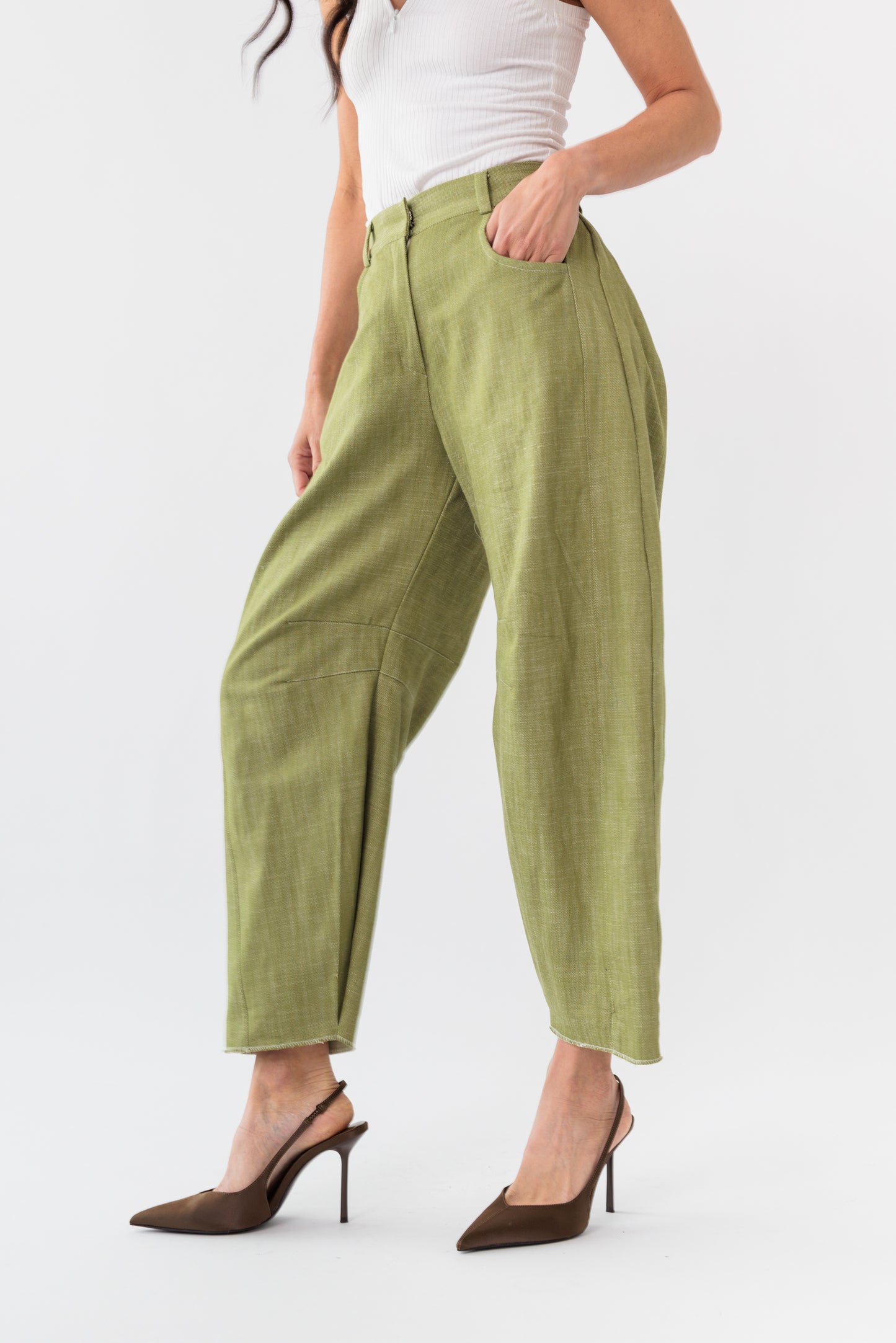 Denim Twill Barrel Pant