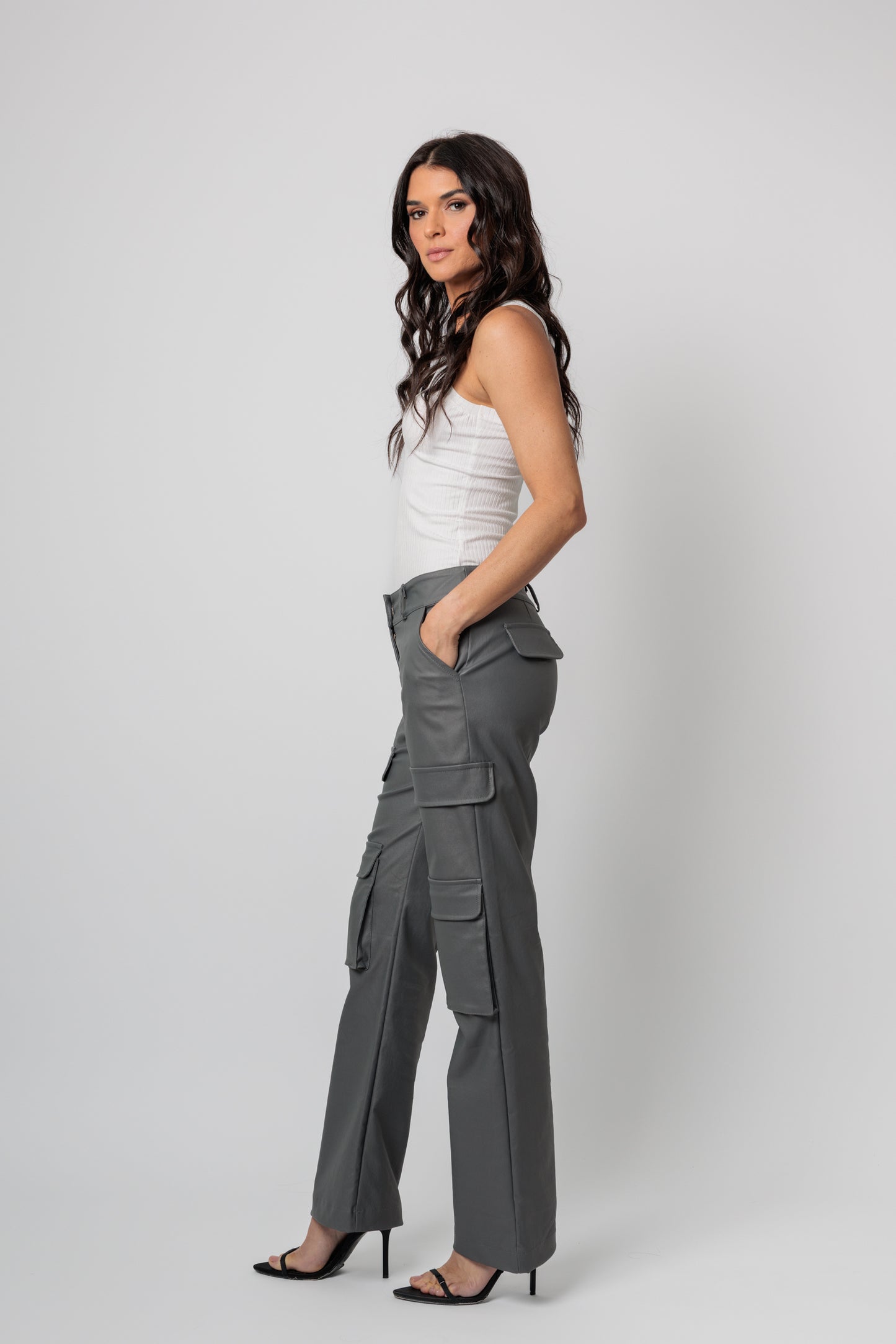 BA Waxed Wide-Leg Cargo Pant