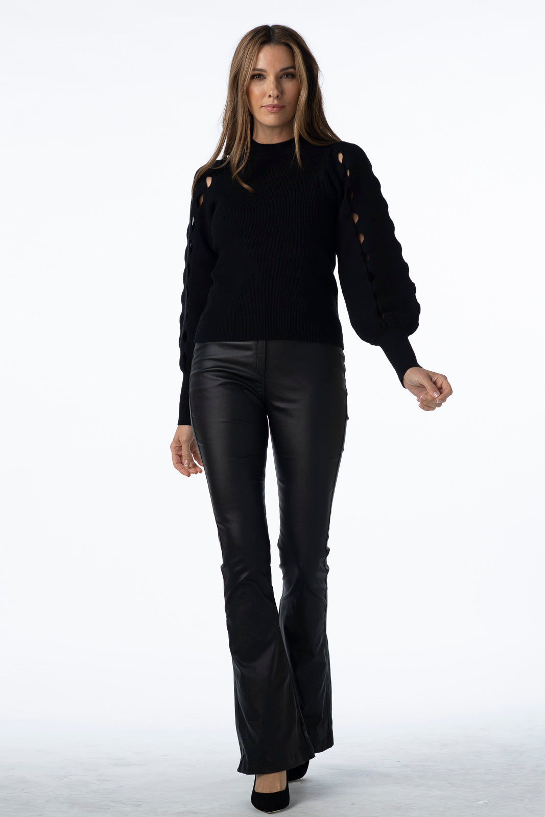 BA Waxed Flared Jeans