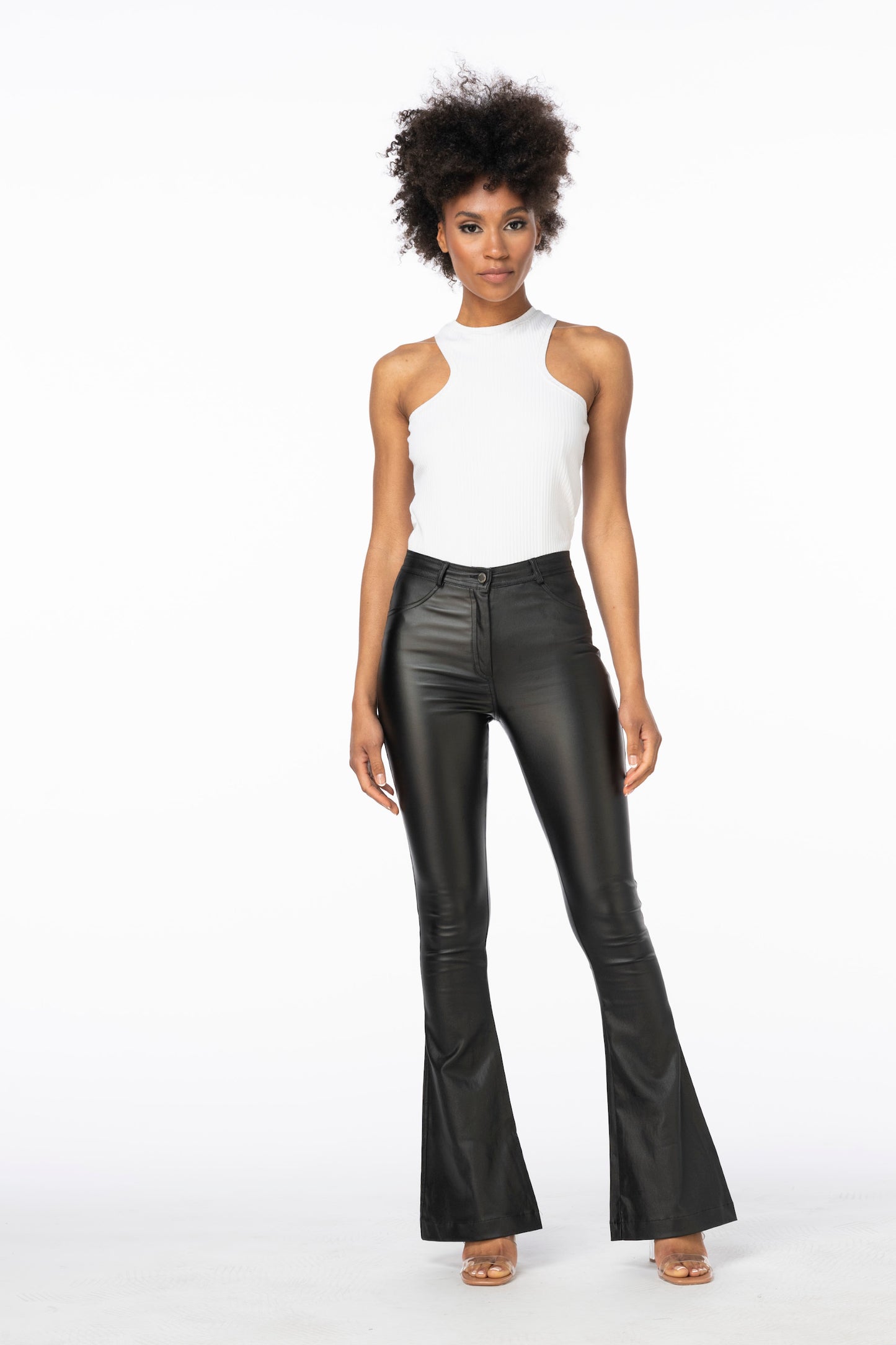 BA Waxed Flared Jeans