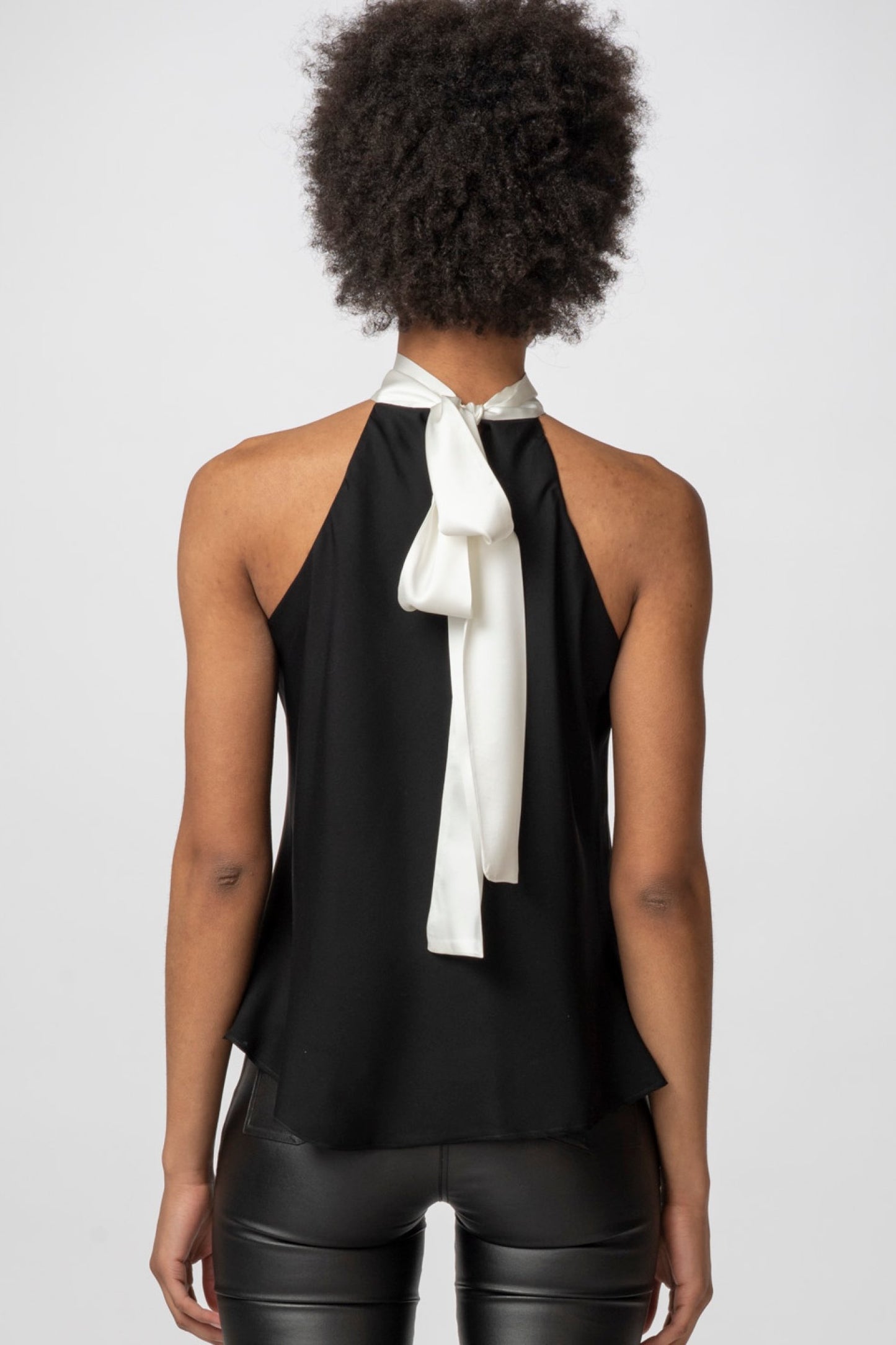 Black with white tie