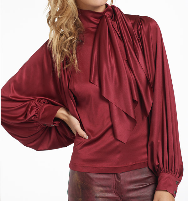 Bubble High-Neck Blouse