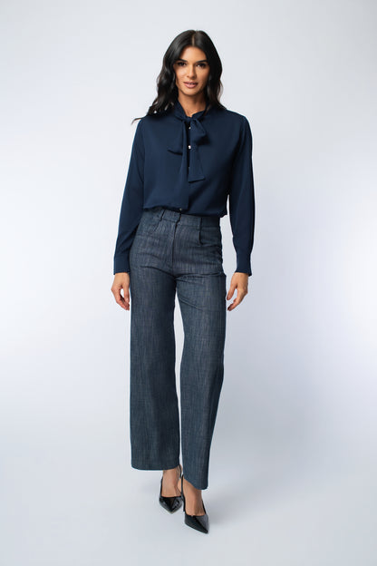 Denim Straight Leg Trouser Pant