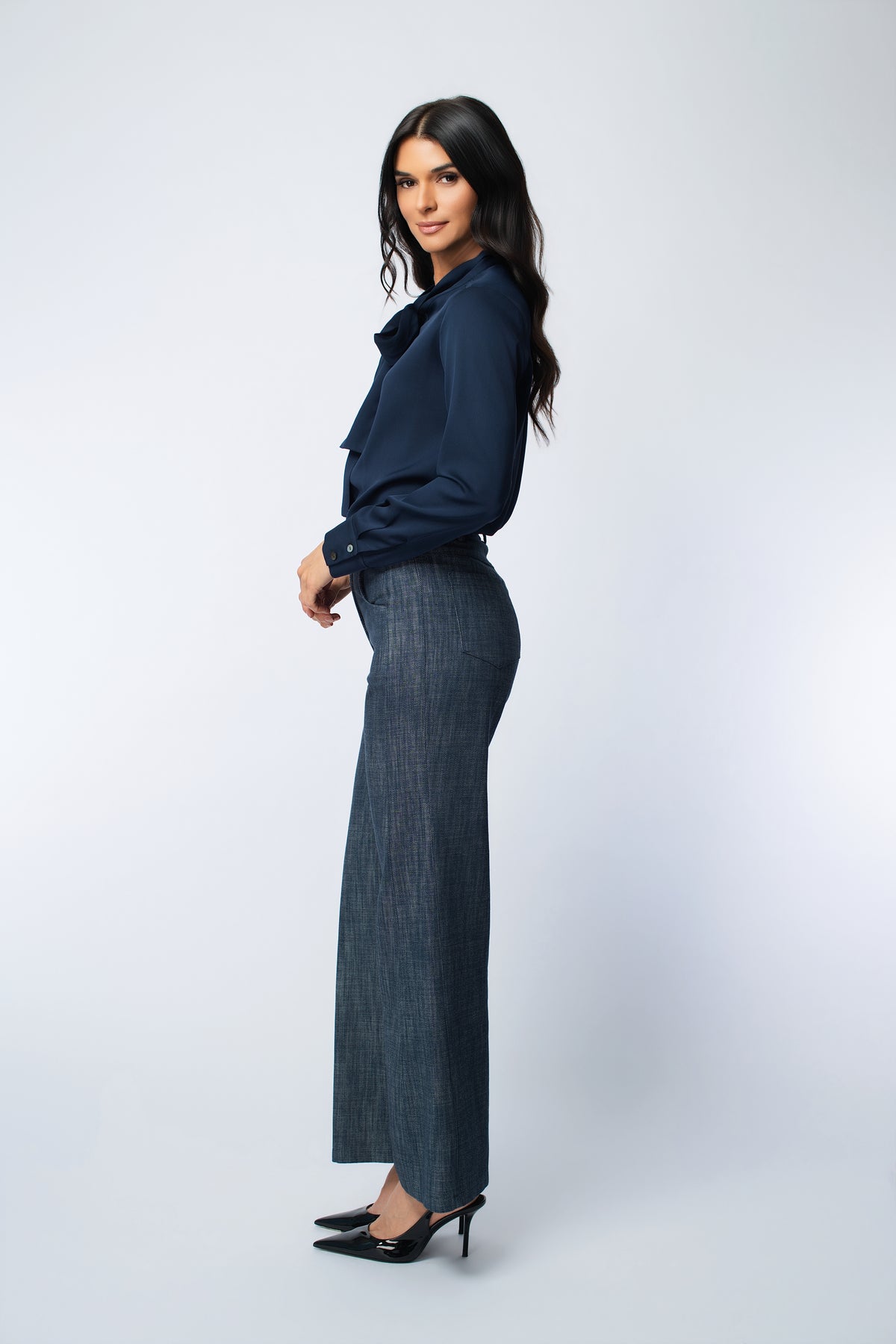 Denim Straight Leg Trouser Pant