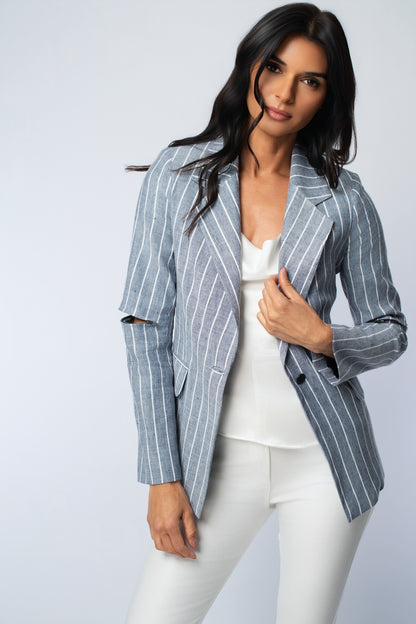 Pinstripe Rocker Zip Jacket