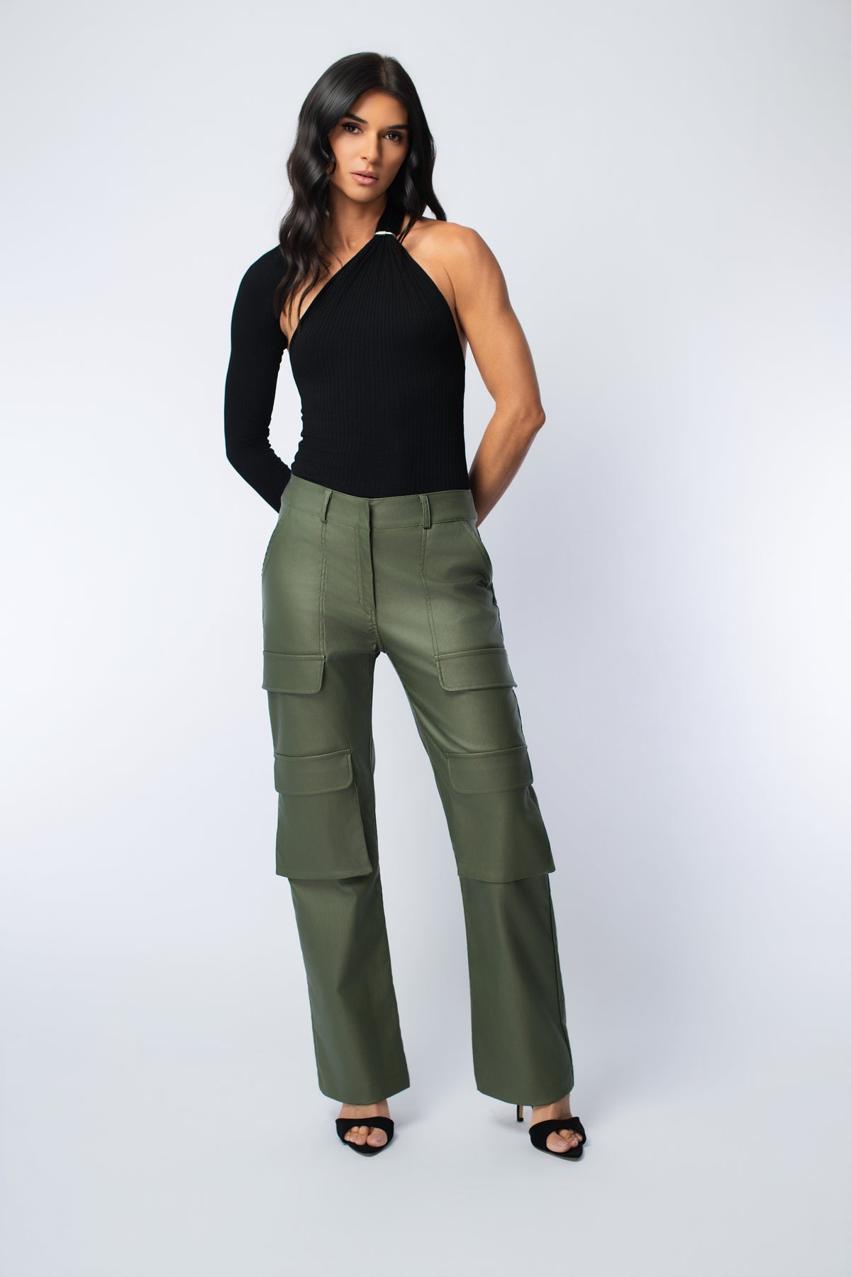 BA Waxed Wide-Leg Cargo Pant