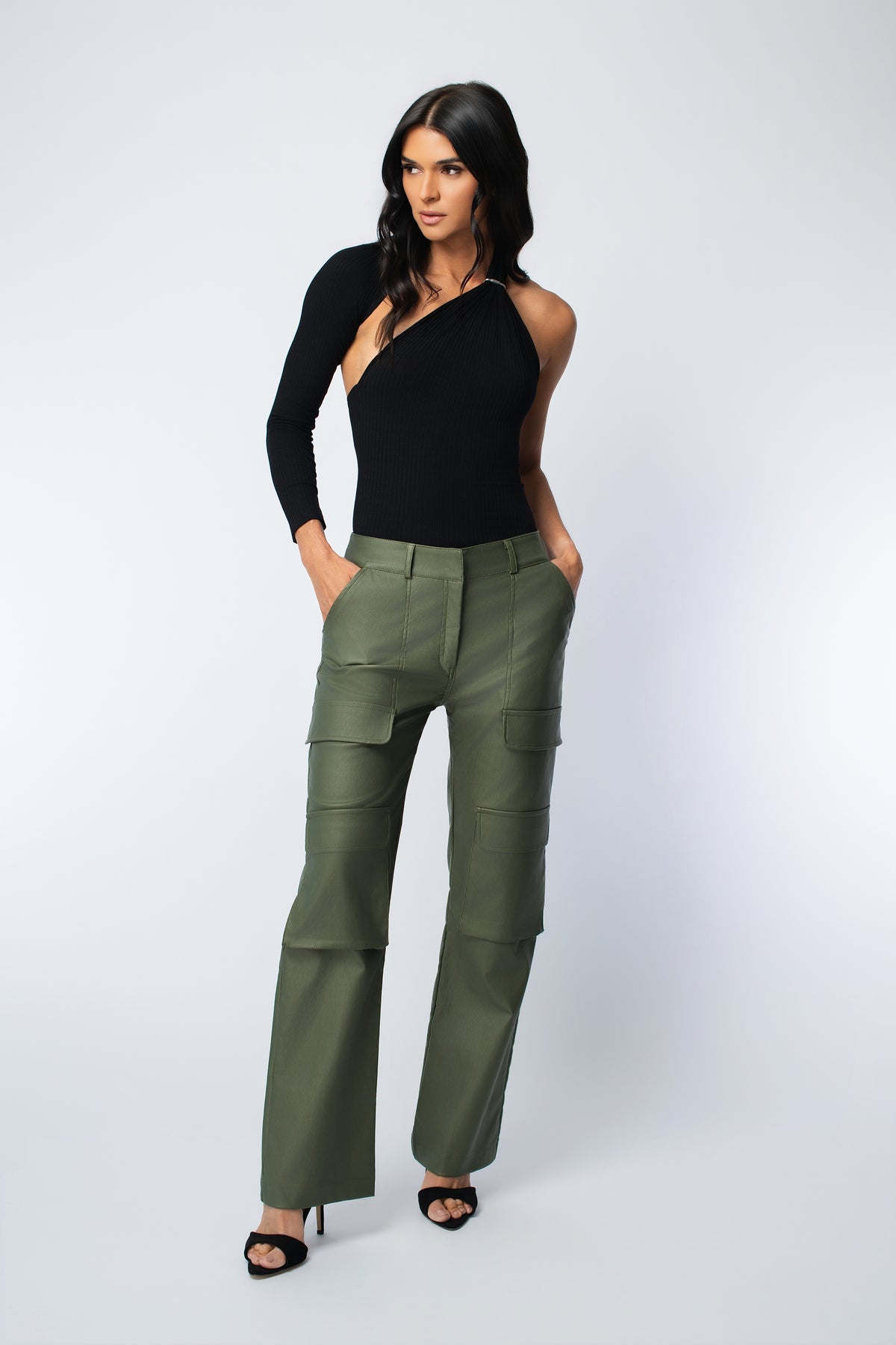 BA Waxed Wide-Leg Cargo Pant