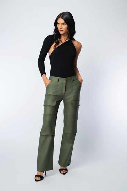 BA Waxed Wide-Leg Cargo Pant