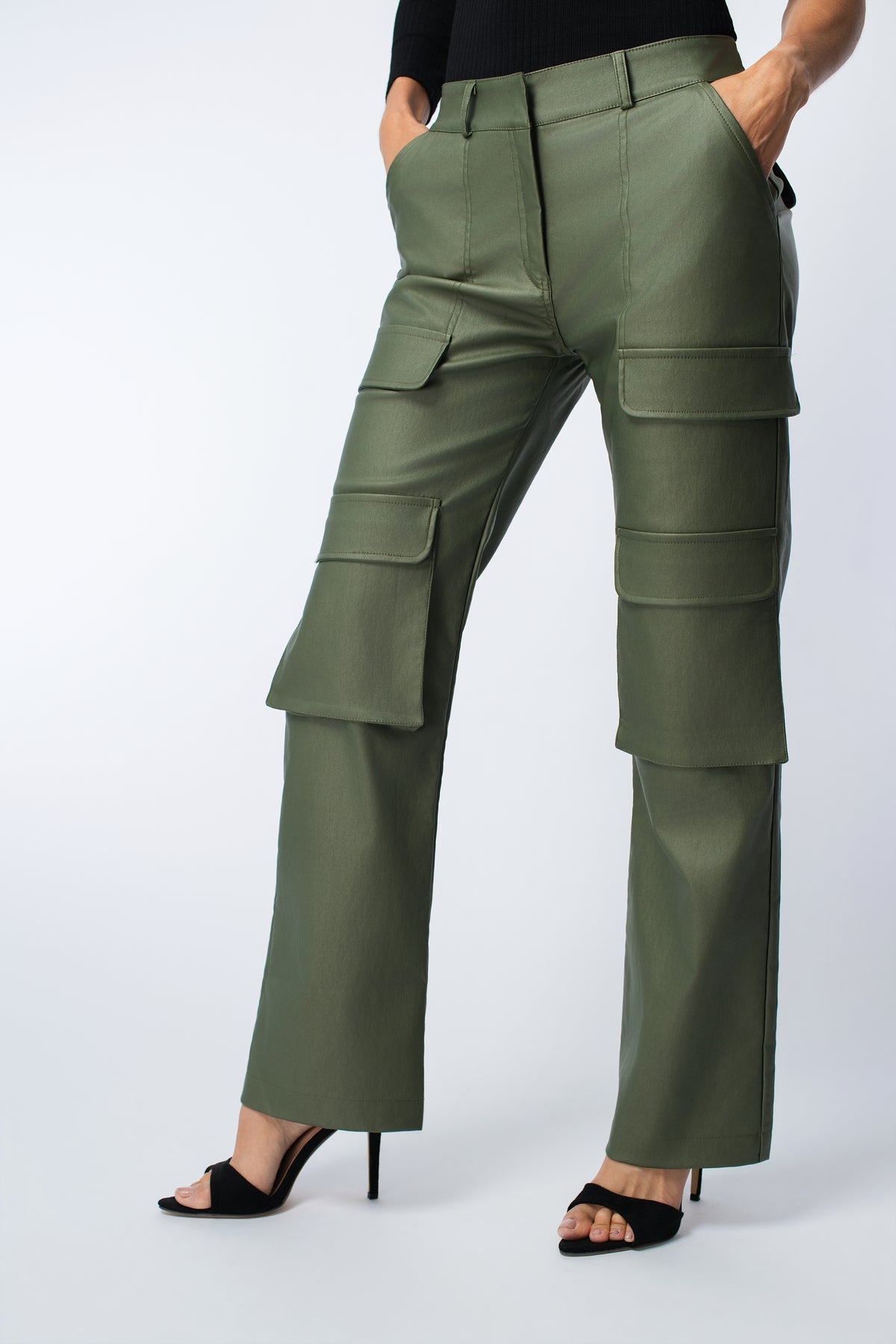 BA Waxed Wide-Leg Cargo Pant