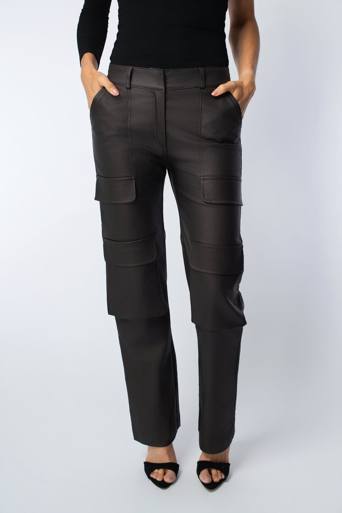 BA Waxed Wide-Leg Cargo Pant