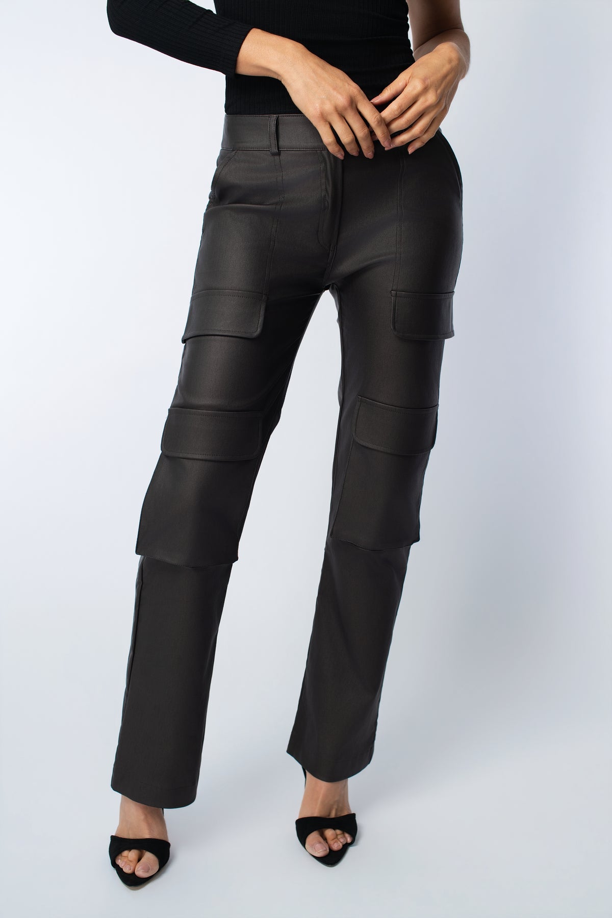 BA Waxed Wide-Leg Cargo Pant