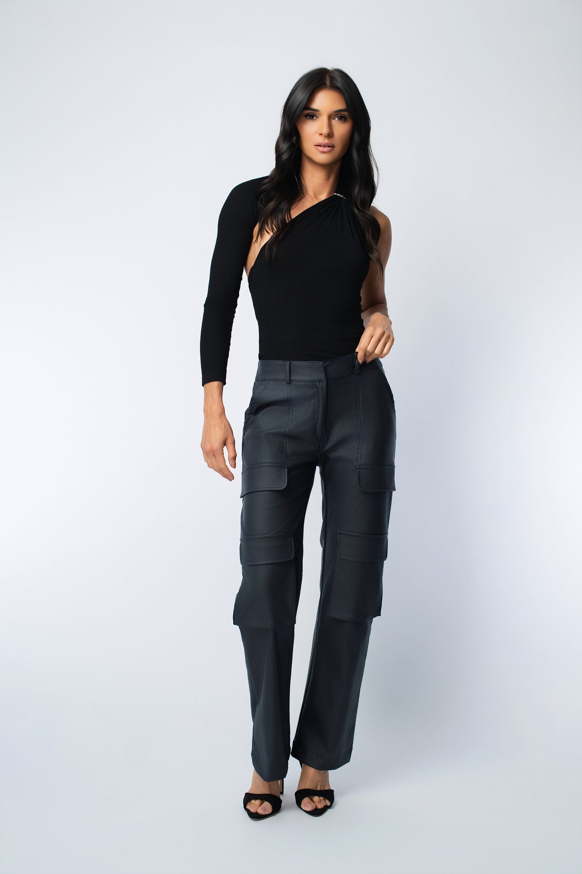 BA Waxed Wide-Leg Cargo Pant