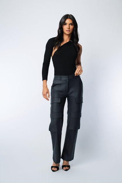 BA Waxed Wide-Leg Cargo Pant