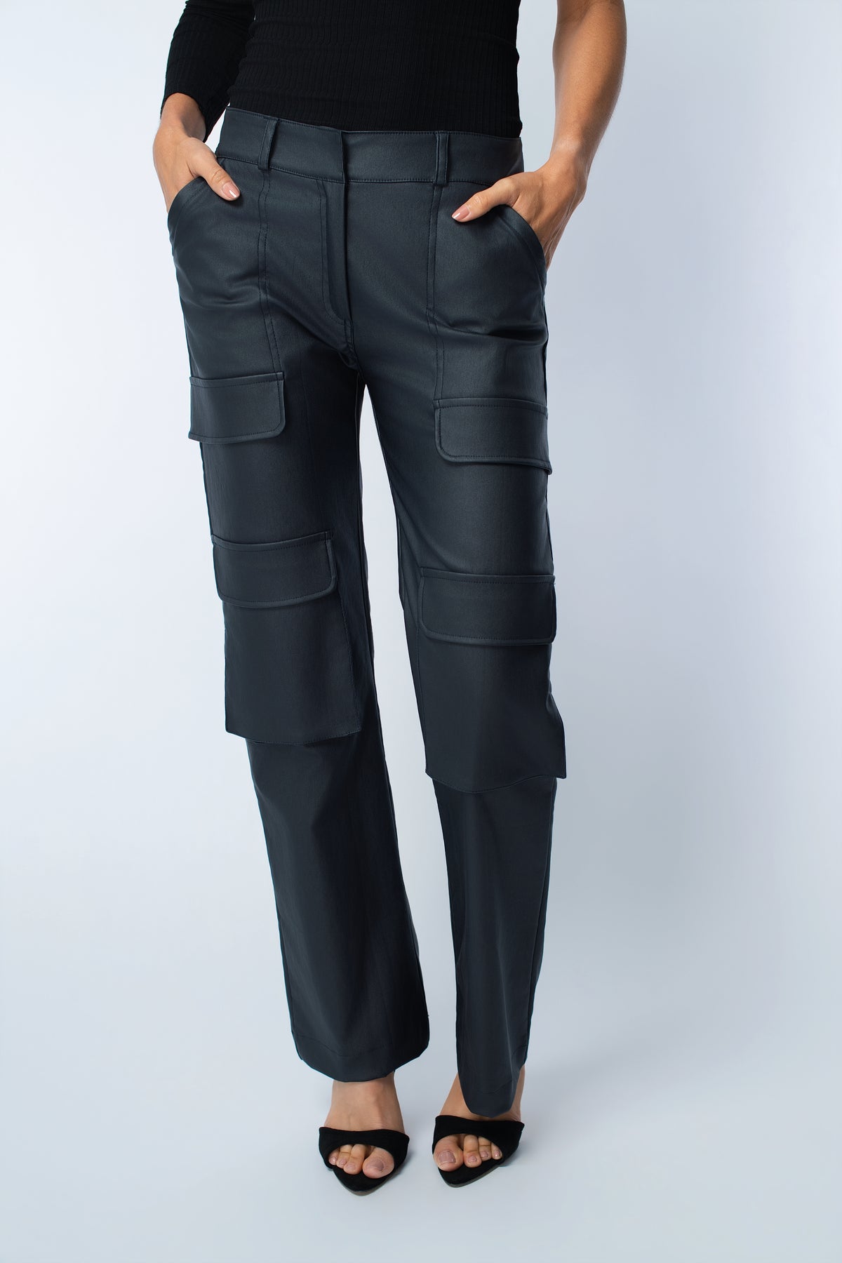 BA Waxed Wide-Leg Cargo Pant