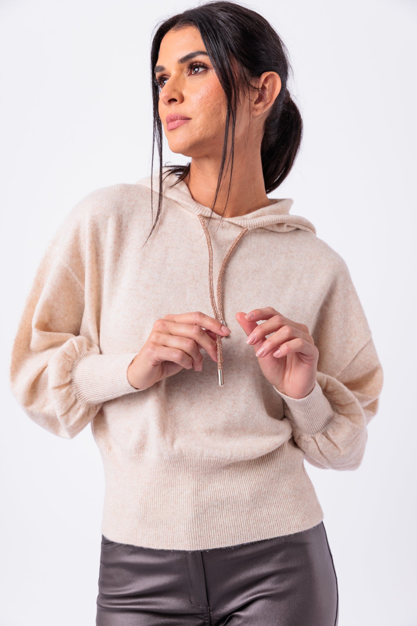 Bling Cashmere Hoodie Top