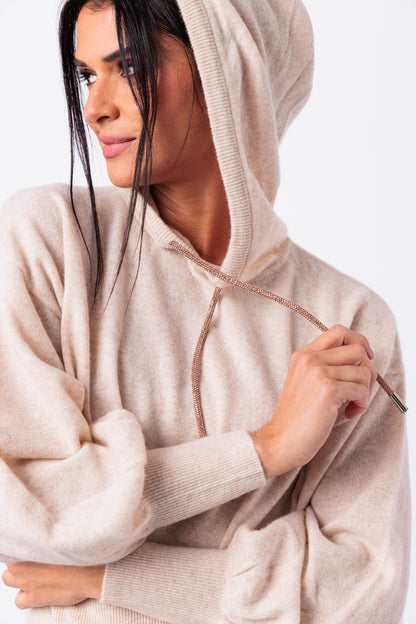 Bling Cashmere Hoodie Top