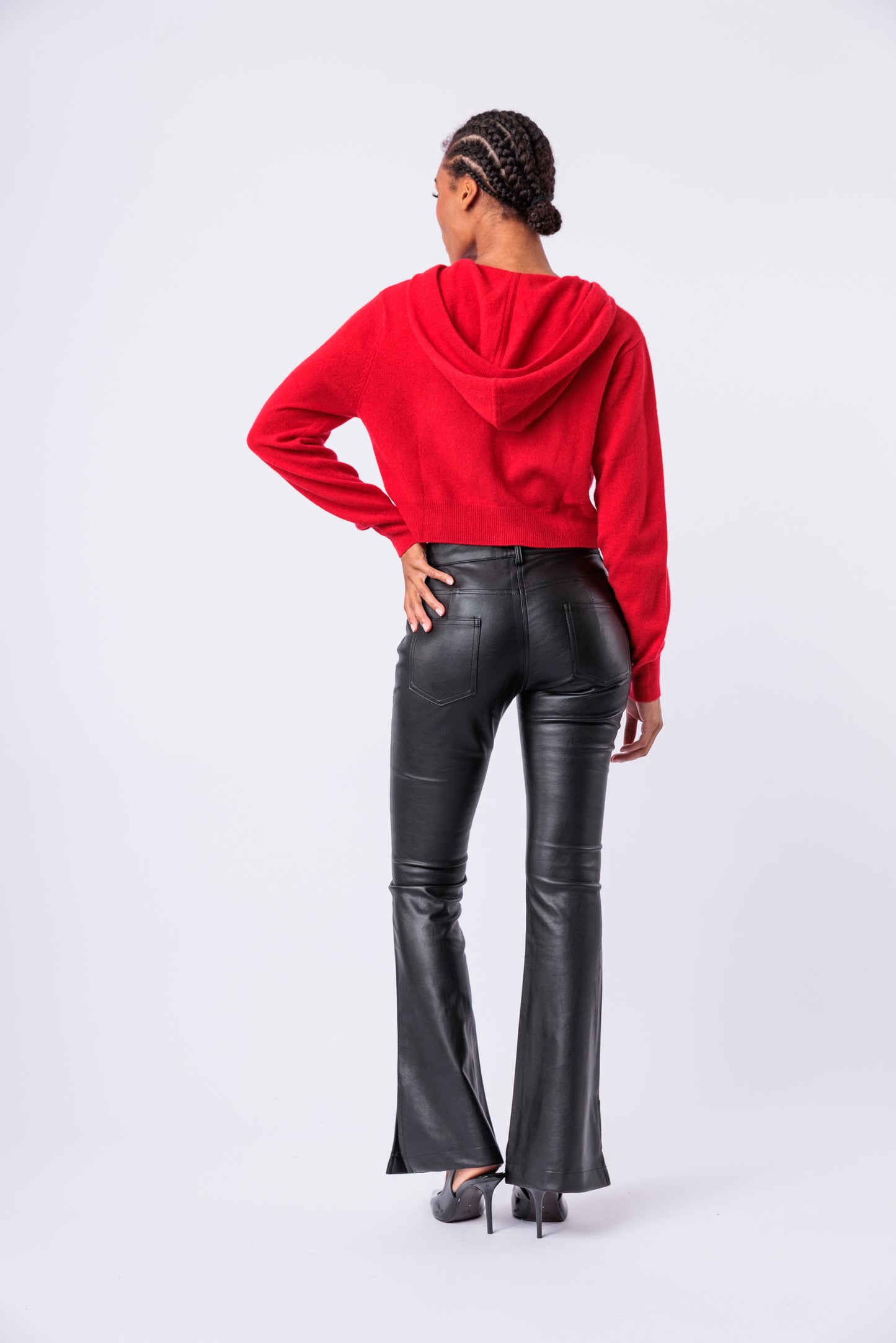 Ruby Zipper Cropped Cashmere Hoodie