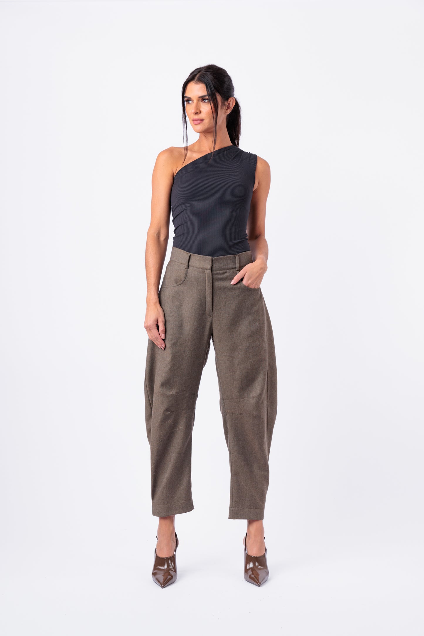 Wool Barrel Pant