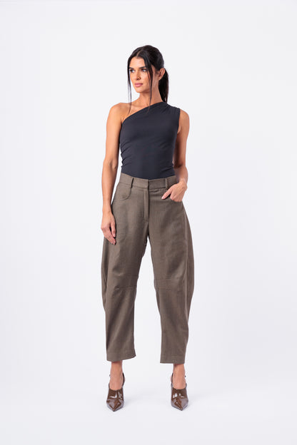 Wool Barrel Pant