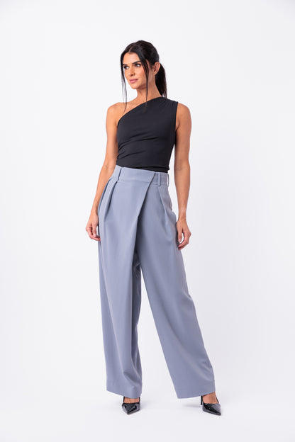 Wide Leg Asymmetric Crossover Pant