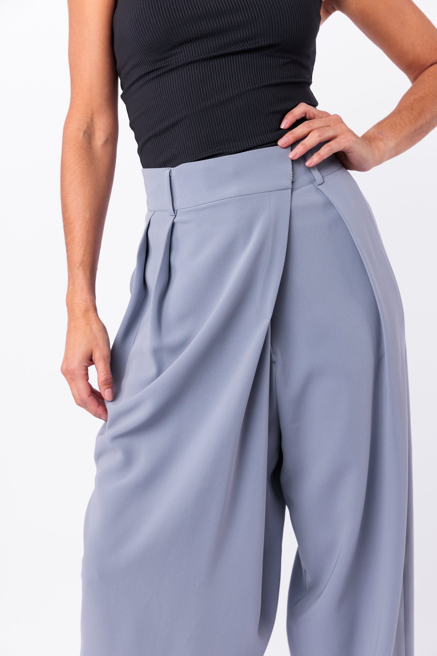 Wide Leg Asymmetric Crossover Pant
