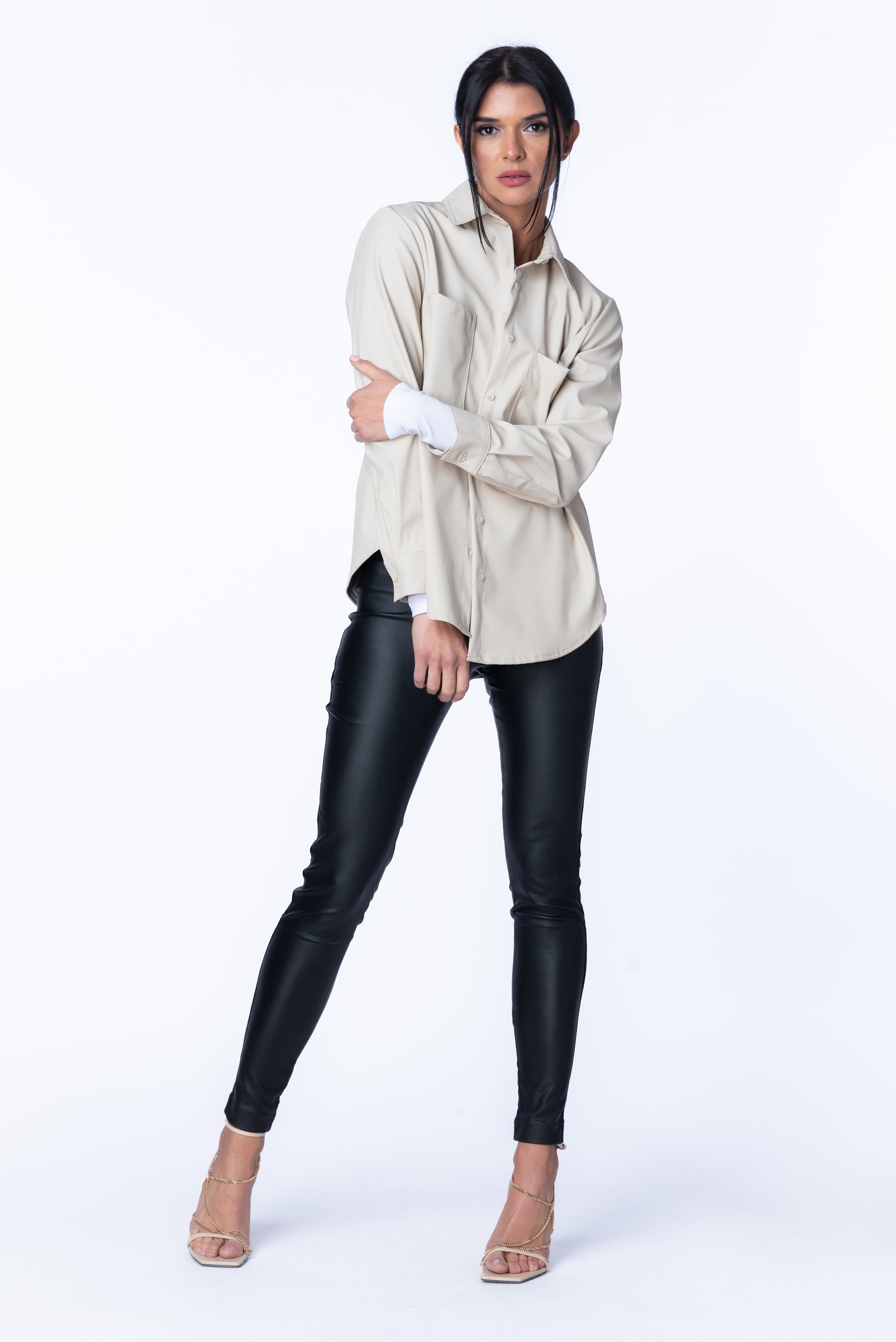 Sophie Vegan Leather Shacket - Crush Clothing