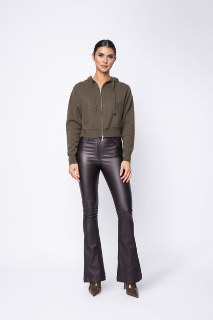 Ruby Zipper Cropped Cashmere Hoodie