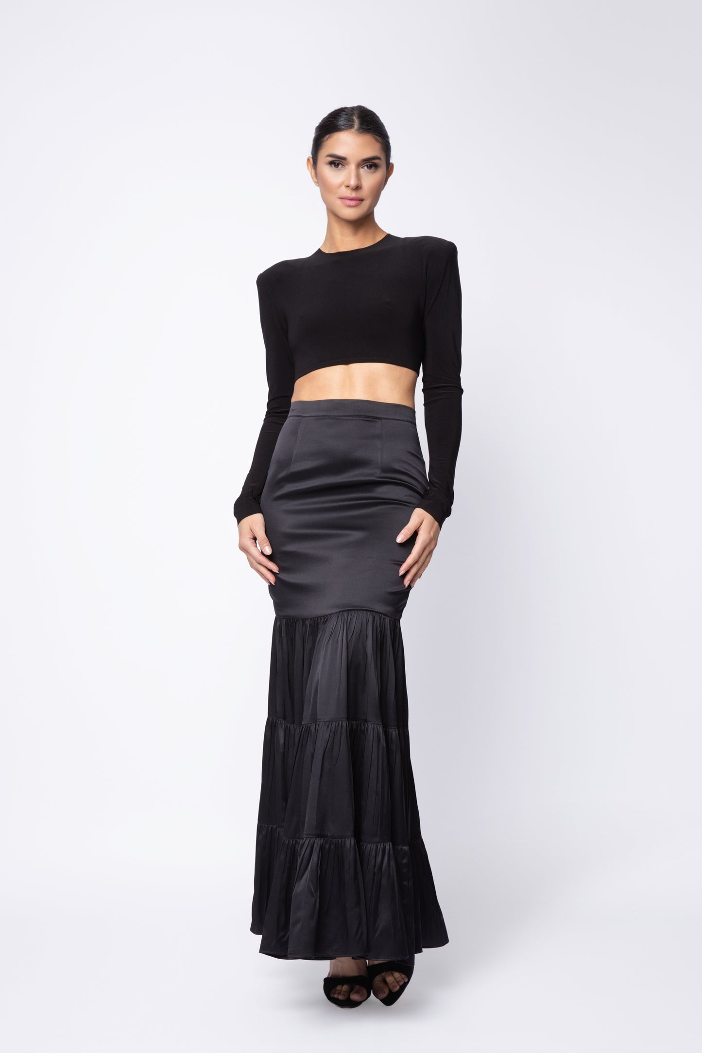 Cropped Shoulder Pad Top