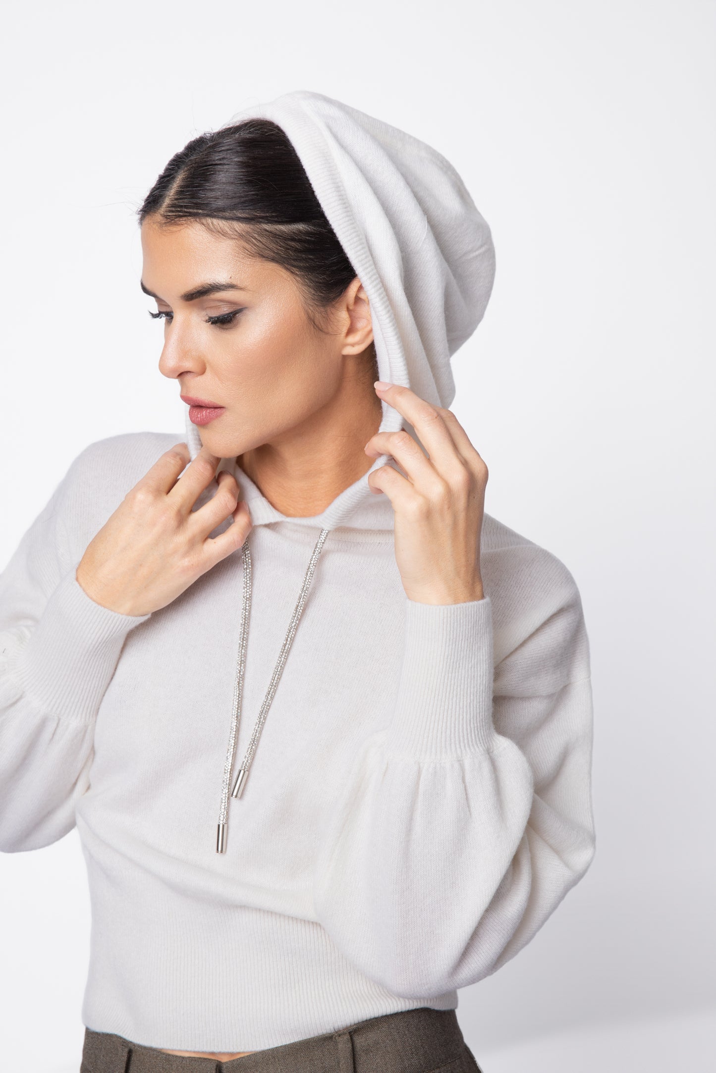 Bling Cashmere Hoodie Top
