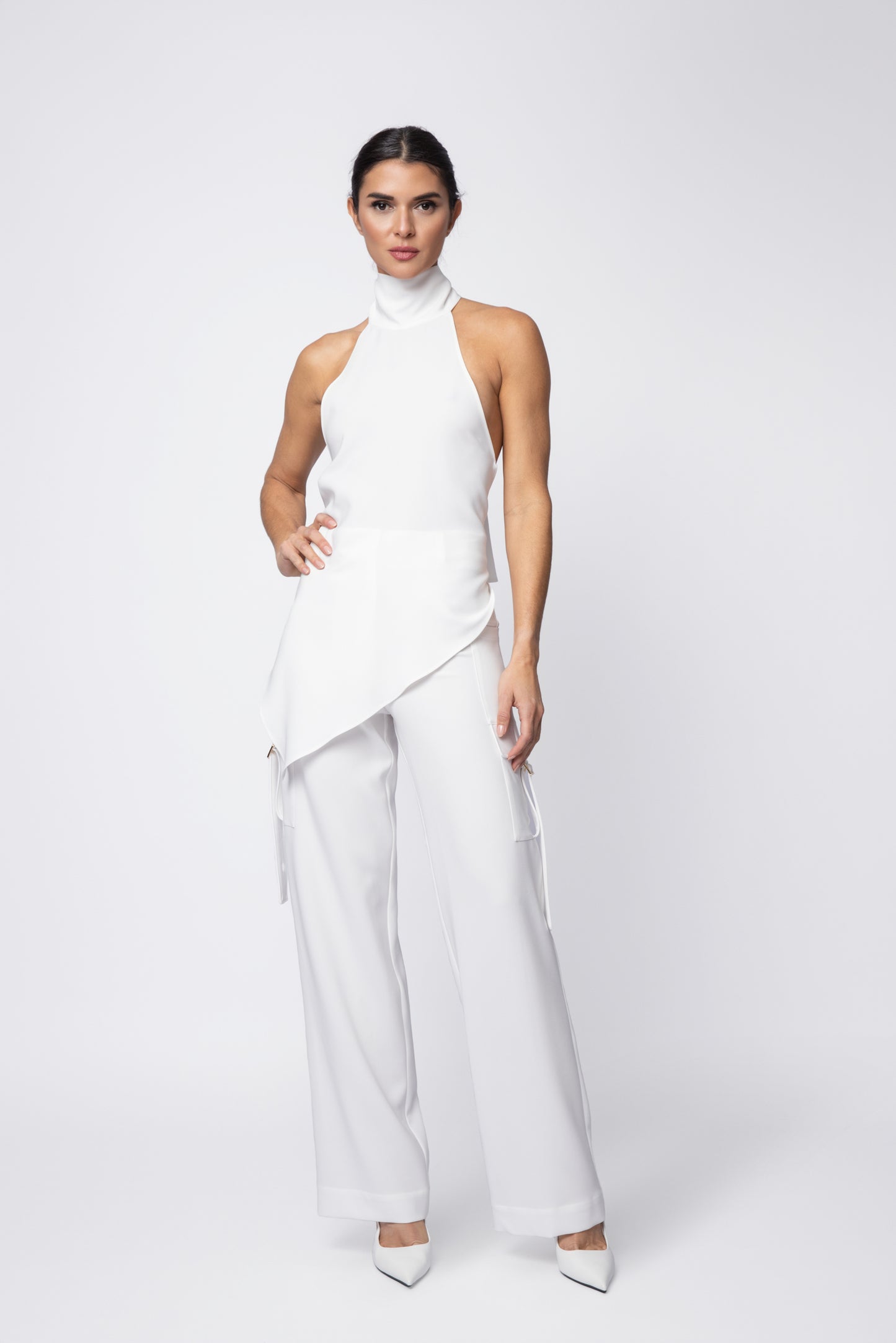 Asymmetrical High Neck Top