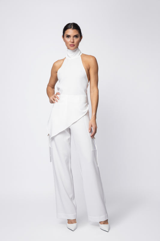 Asymmetrical High Neck Top