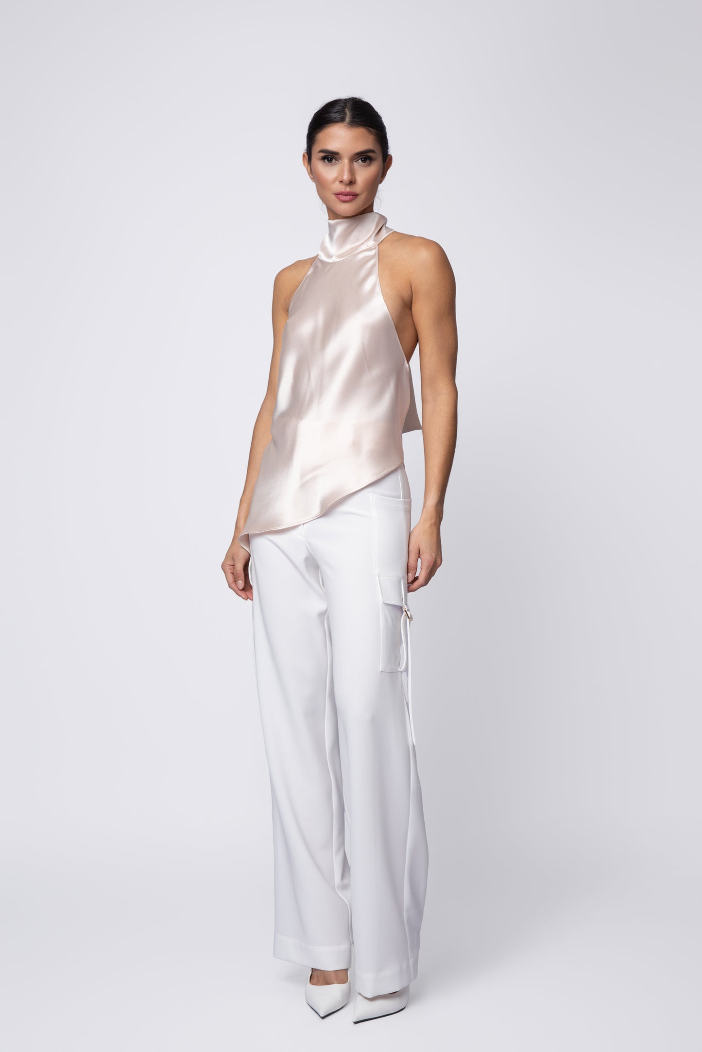 Asymmetrical High Neck Top