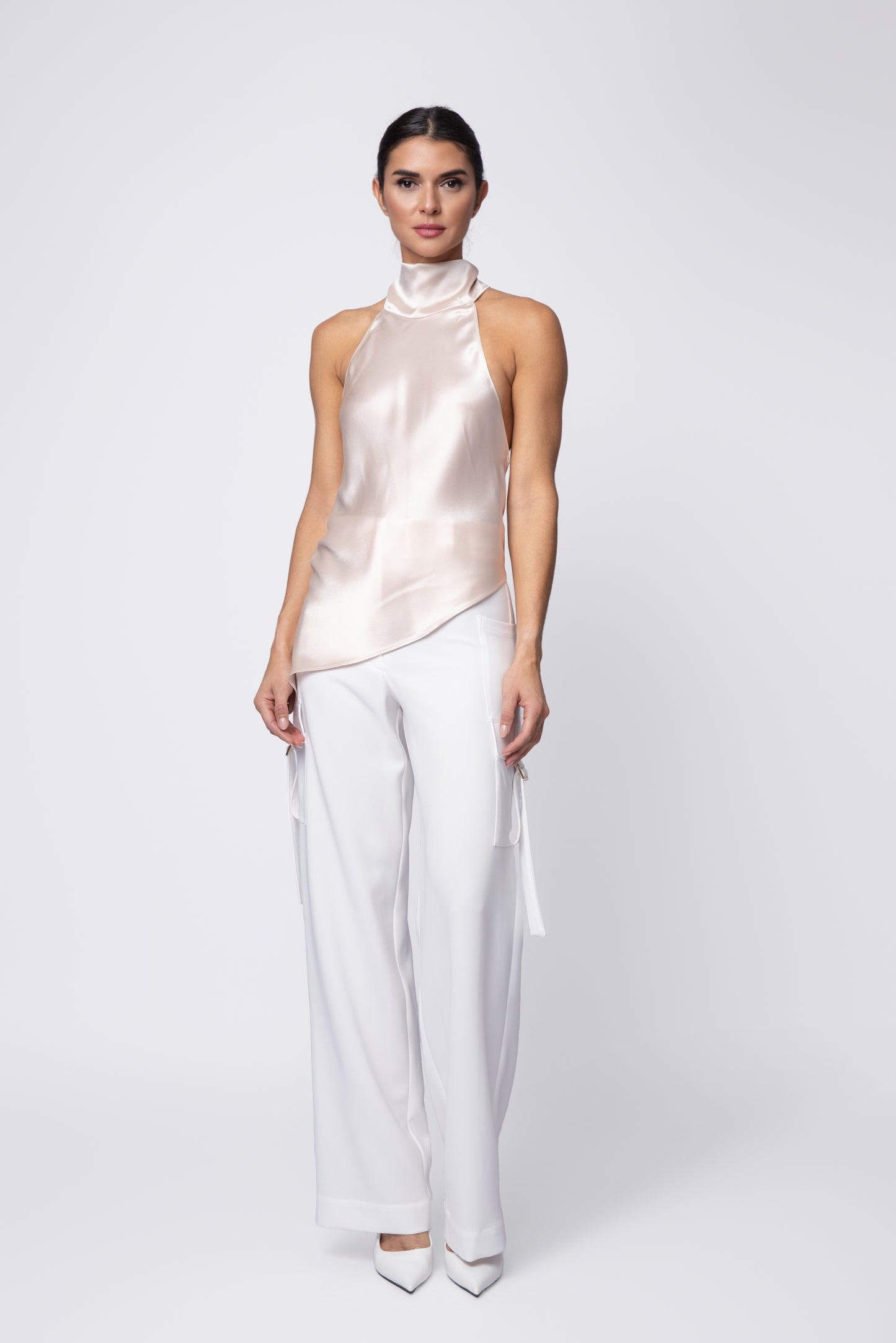 Asymmetrical High Neck Top