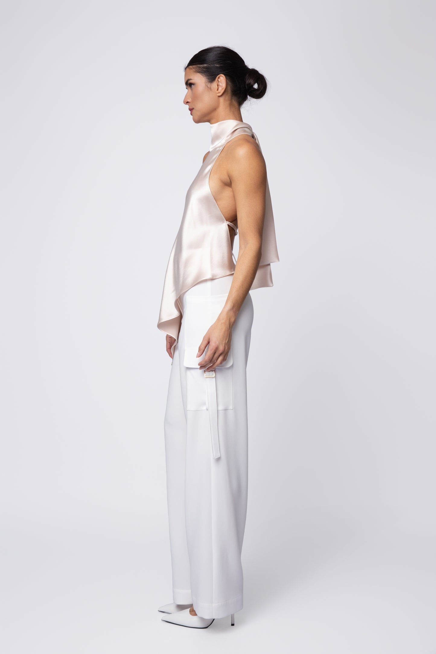 Asymmetrical High Neck Top
