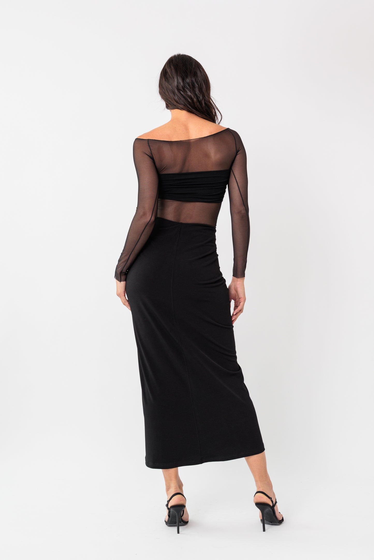 Ruched Draped Midi Skirt