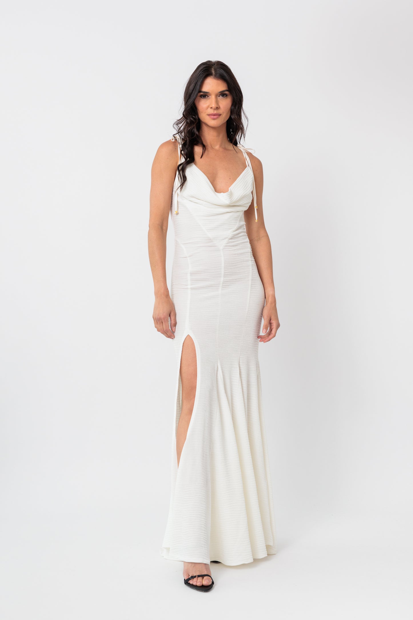 Cowl-Neck Racerback Slip Dress