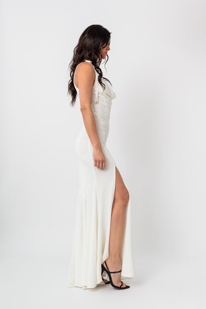Cowl-Neck Racerback Slip Dress