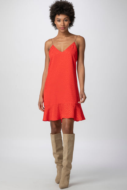 Isabelle Ruffle Dress, Red